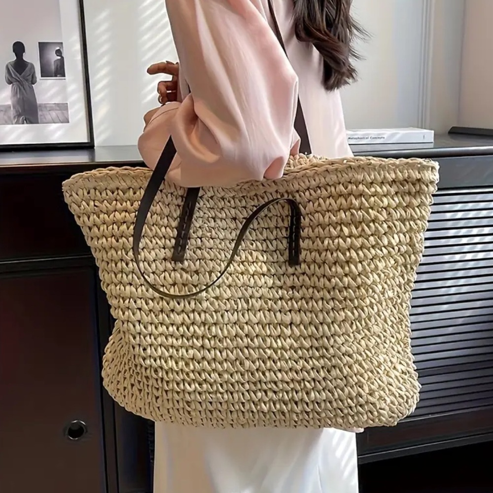 FINAL PRICE ❤️‍🔥 RAFFIA LARGE WOVEN BEACH BAG NWT - Picture 9 of 9